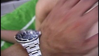 Brunette Teen Gets Her Tight Pussy Spoiled with a Toy and Pumped Hard by Two Guys
