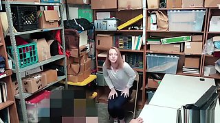 Teen 18+ Shoplifter Arrested & Fucked In Her Hairy Ginger Pussy