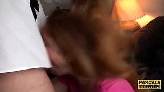 Raunchy subslut Princess Paris gobbles jizz after cruel plow