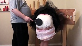 Raelyn: Maid Uniform, Spanked in Pillory