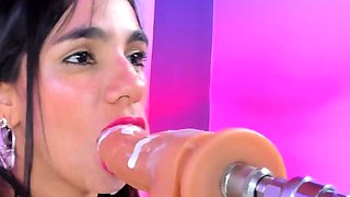 Extreme amateur pov blowjob by hot brunette latina