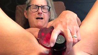 Mature Wife Closeup Masturbation with Big Toy