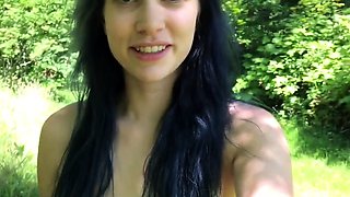 Virgin Amateur Cute Brunette Posing Outdoor