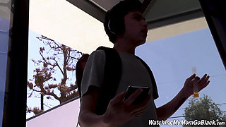 Carmen Valentina plays with two BBCs when her stepson arrives home