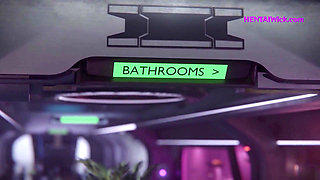 Naughty Babe Caught by the Cleaner Masturbating in a Public Bathroom (3D Porn Anime)