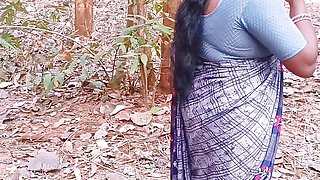 Indian OUTDOOR sex. Desi beautiful bhabi fucking husbend's small brother big dick in forest. Teludu dirty talks.