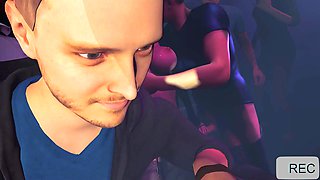 Bigboobs Chick at Night Club- 3D Animation