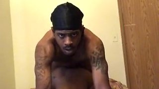 Slender large ebony takes romping