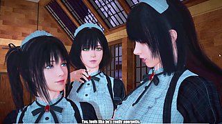 Adorable catgirl takes multiple cream pies at the succubus café