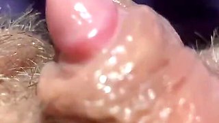 Huge clitoris rubbing and jerking orgasm in extreme close up masturbation