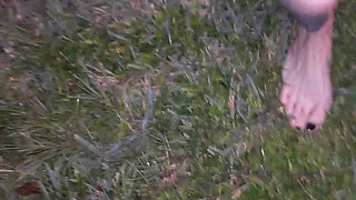 Outdoor Pee at Night - Front & Rear View