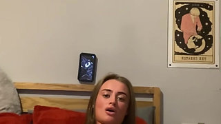 Self filmed Scottish goth slut shaky thighs heavy moans as fingers buries deep
