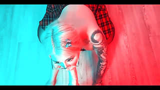 I Suck Cock Deep and Masturbate It with My Big Boobs and Sex Machine Fucks My Tight Holes