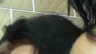 2 bi-teens enjoy showering games and cock