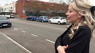 I met this gorgeous blond girl named Angie Lynx on the street and she made my cock steam