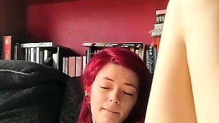 Hot redhead amateur teen girl riding and jerking boyfriend