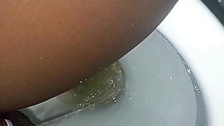 Pissing in the Toilet Riding 12 Inch Dildo