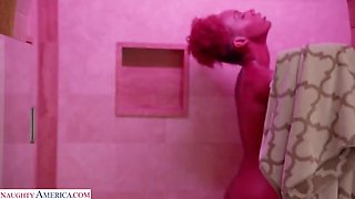 Lacey London fucks her friend's dad in the shower!