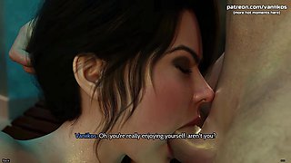 Freshwomen - Busty Young Babe with a Big Ass Rides a Big Cock by the Pool and Swallows Cum - 3D Animated Porn Game - Part 4