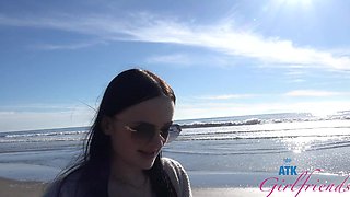 Beautiful woman with glasses, Imani Valor, enjoys hot outdoor sex.