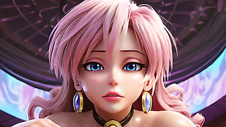 Lucky Star Hentai Waifu: 20yo Blonde-pink Twin-tail Slut Begs for Monster Cock in Magical Forest