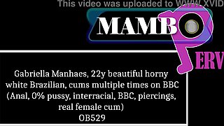Gabriella Manhaes, 22y beautiful horny white Brazilian, comes multiple times on BBC (Anal, 0% pussy, interracial, BBC, piercings, real female cum) OB529