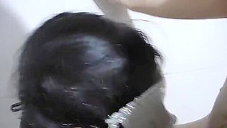 Blowjob in shower ends with facial for Thai teen 18+