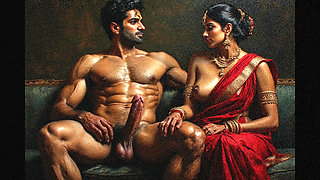 Indian pussy fucked by group of black men in cummed on bhabhi boobs