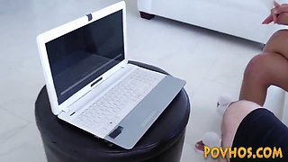 Skinny brazilian young fellating pecker pov style after xxx