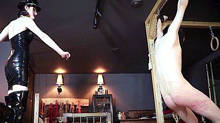 Femdom fetish mistresses fuck bdsm loser with strapon