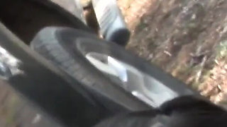 While playing the guitar the slut gets fucked on the pikup