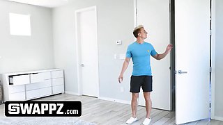 Lusty stepsisters angel nubiles & samantha reigns trick their big stepbros and screw them On The Couch