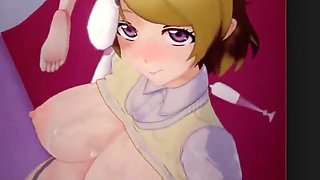 After Sex of a Big Breast Blonde Girl That Made a Transgender Cum Hard Ass Fuck