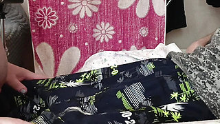 Stepmom gives deep blowjob and jerks off my dick