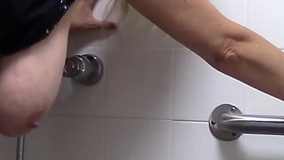 Mature MILF Gets Fucked in a Mens Restroom Gets a Facial