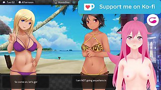Playful adult game Huniepop session and pleasuring myself part 1