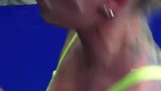 Two Wild Sluts with Tattooes Tickling and Wresteling