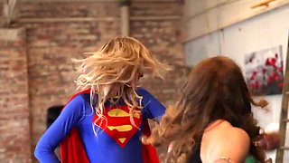 Superheroine Supergirl Battles and Is Defeated by Sinstra