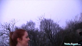 Public agent virgin looking ginger female fucked over a car bonnet