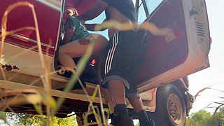 Stop Back Roading and Fuck Me - Outdoor Sex Almost Caught