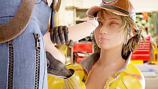 Cindy Aurum gives a handjob in a 3D Final Fantasy XV animation with sound