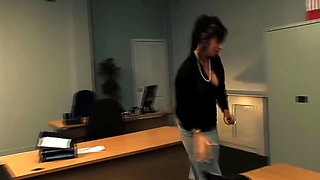 Bends Over The Desk And Gets Her Pussy Fucked By The Boss With Pussy Boss And Kerry Louise