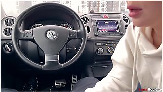 Hot Blowjob In The Parking Lot With Cum Swallowing With Luna Roulette