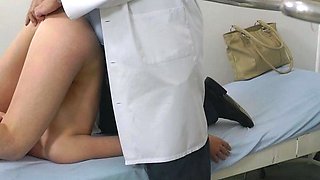 Randy blonde teen in nurce uniform does a hot pole dance