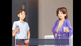 Landlady Lanagameplays shows off her big assets in summertime saga