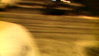 Sexy horny blonde sucks his cock outdoor in POV