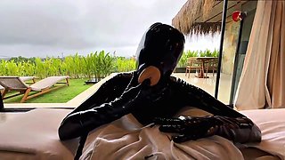 Spandex-clad cowgirl Natallien rides on top of you