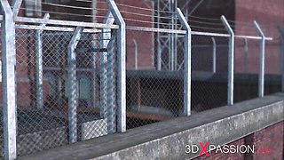 Insatiable Harley Quinn at prison guard movie