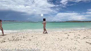 Wife Sharing on Nudist Beach While Hubby Records, Teenage Slut Gets Fucked by a Random Guy on a Nudist Beach