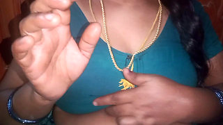 Tamil Aunty Squeezing Her Breasts When She Is Alone and Unable to Control Her Emotions